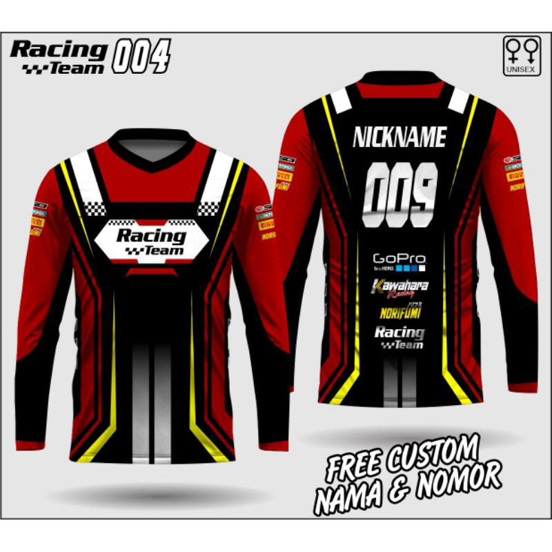 Kaos Racing Team Lengan Panjang Jersey Racing Custom