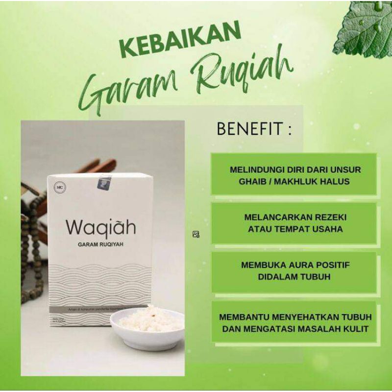 

GARAM WAQIAH ASLI GARAM YANG SUDAH DI RUQIYAH untuk semua kalangan terutama penyakit non medis