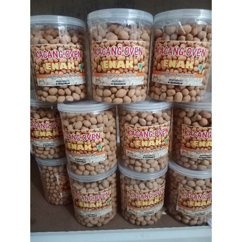 

(JATIM) Kacang oven toples 500ml/255gr tanpa minyak - camilan kacang atom less oil - snack kacang