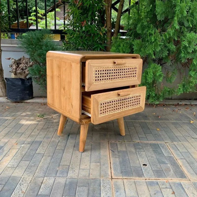 nakas bedside table laci kayu jati meja kecil minimalis modern