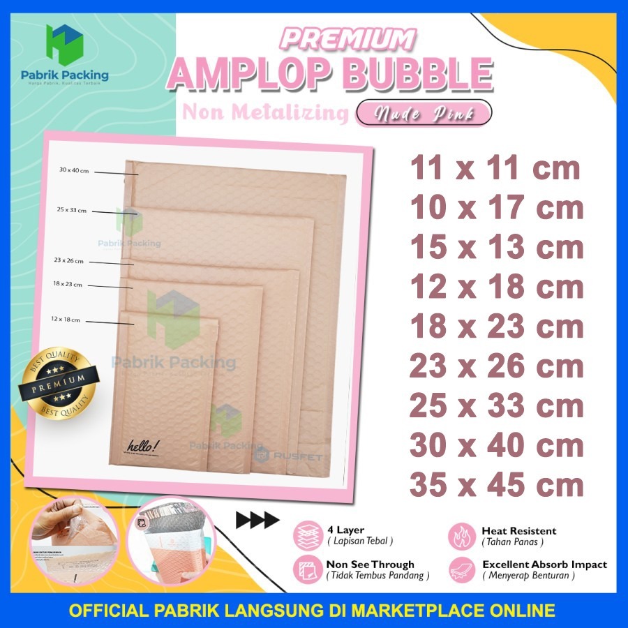 

AMPLOP BUBBLE MURAH|BUBBLE MAILER NUDE PINK|POLYBUBBLE PACKING PREMIUM SATUAN