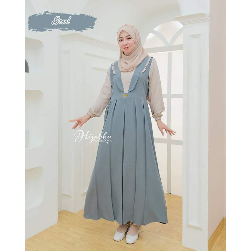 Gamis Bella Dress Original Hijabku Muslim || Gamis Polos Lebaran Terbaru