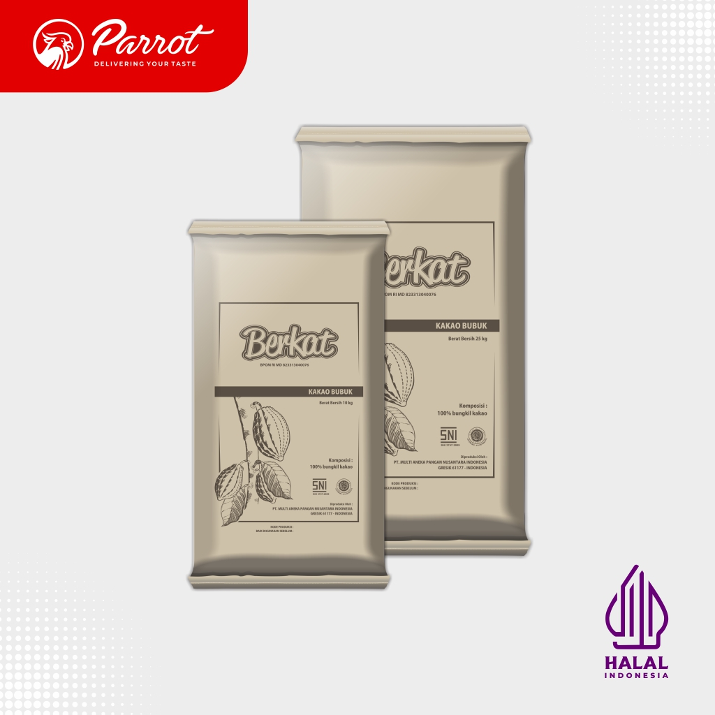 

BERKAT COCOA POWDER Cokelat Bubuk Berkat Cokelat Bubuk Murni Kemasan 10kg / 25kg