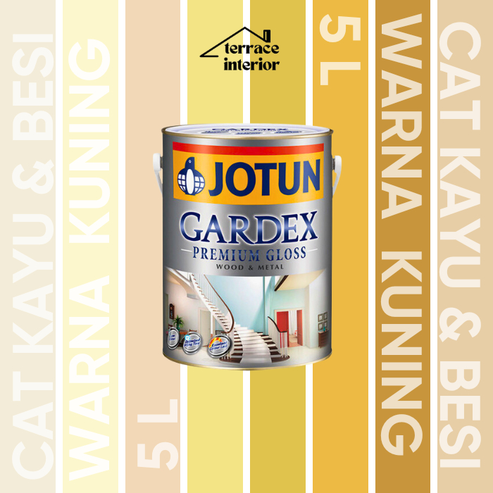 Cat Kayu & Besi Gardex Warna Kuning Premium Gloss Jotun 5 L