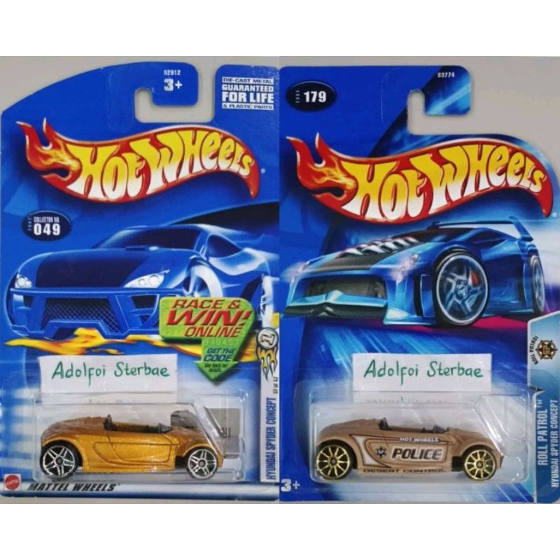 hotwheels hot wheels hyundai spyder concept gold roll patrol police desert control race & win online