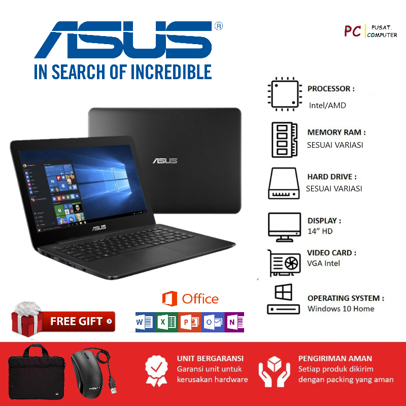Laptop Asus X453 RAM 8GB Intel Celeron Windows 10