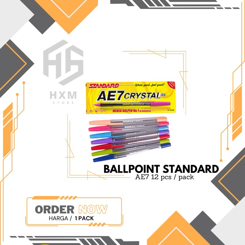 

Ballpoint STANDARD AE7 0.5 mm Crystal [ 1 pack/ 12 pcs ]