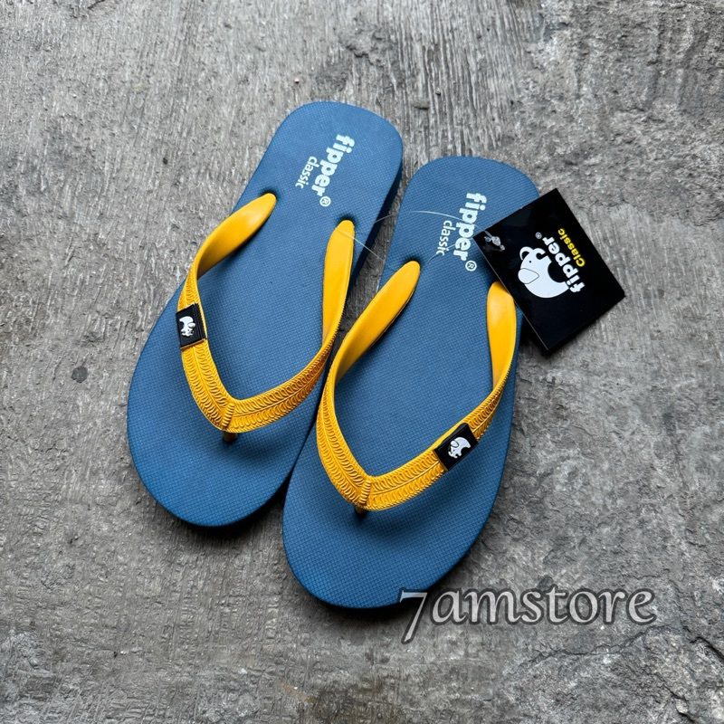 Sandal Jepit Fipper Classic Blue Snorkel Mustard Original