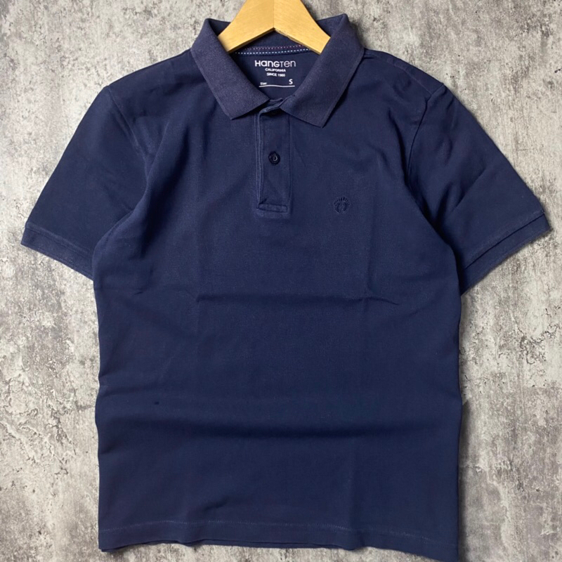 Hangten Kaos Poloshirt Pria Navy Polos Second