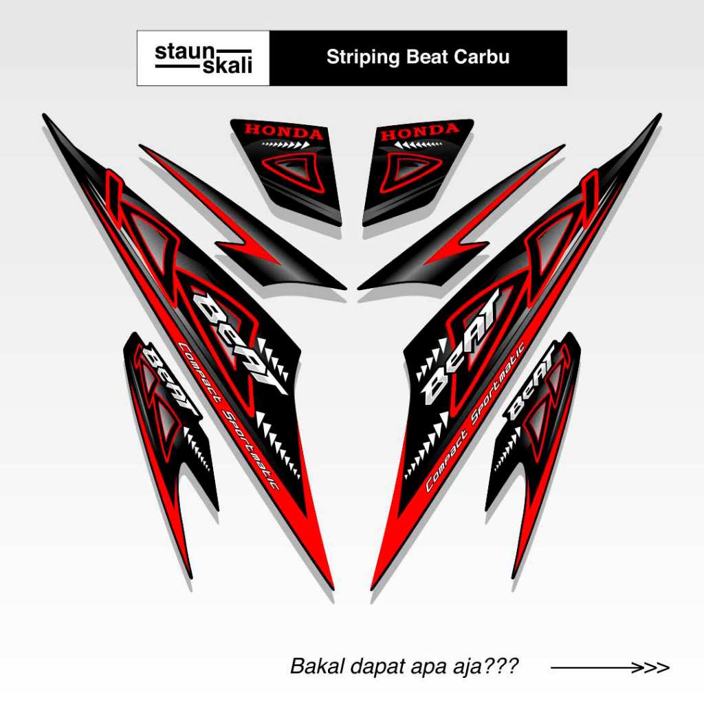 Striping Beat Karbu 110 Variasi (6) 2008 2009 2010 2011 2012 Vietnam Carbu Style Icon Thailand Api A