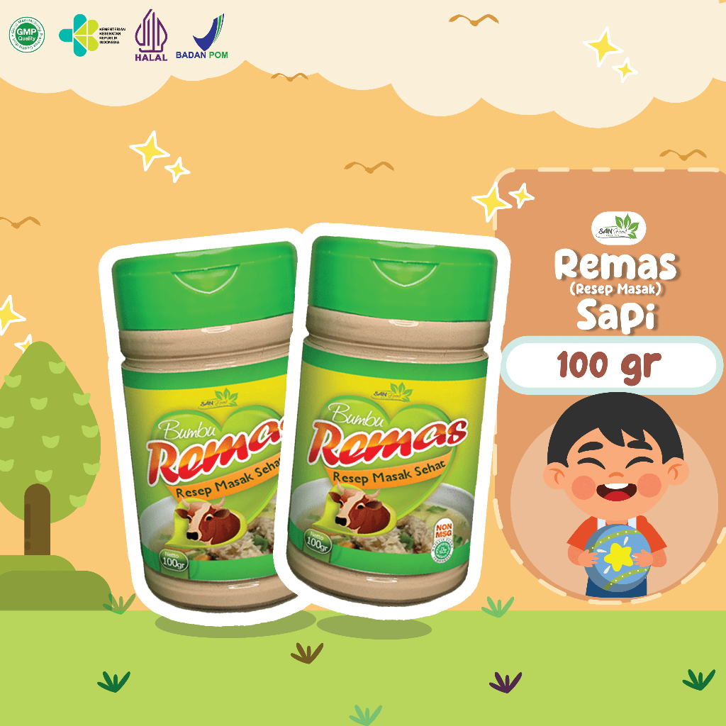 

SANFOOD BRILIAN Bumbu Kaldu Sapi Resep Makan Sehat (Remas) Non MSG Dan Pengawet Kemasan 100gr