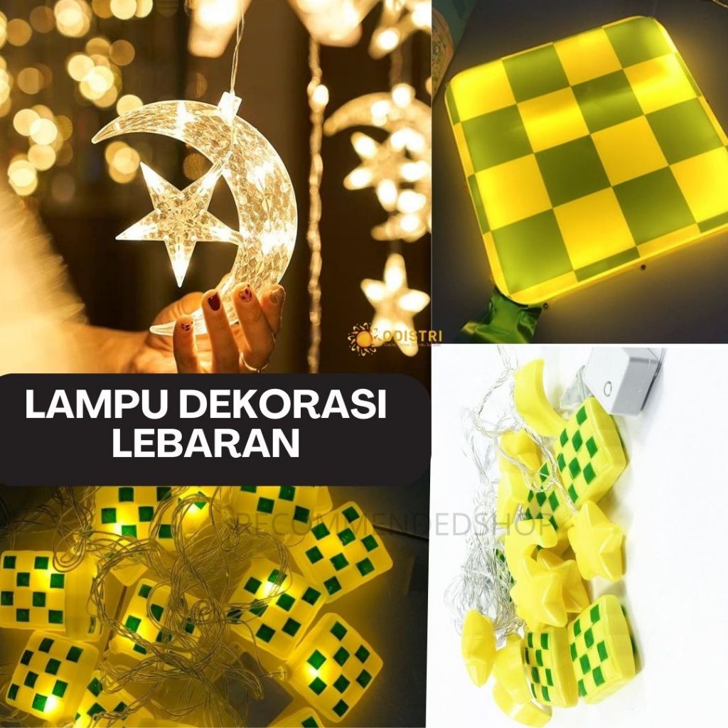 Lampu Hias Dekorasi Idul Fitri Lampu Tirai Gantung Bulan Bintang Lebaran Lampu Hari Raya Idul Adha L