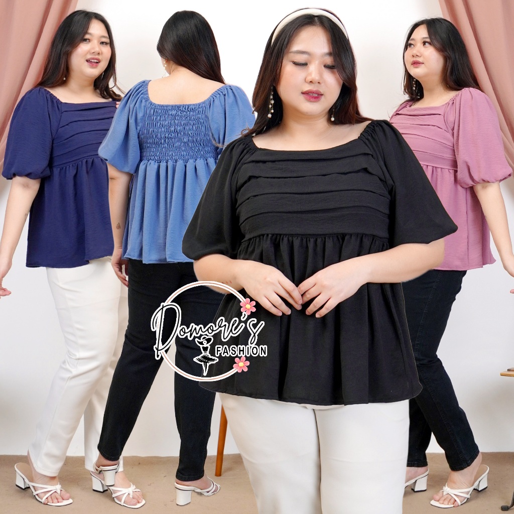 Domore - Blouse Arma / Blouse Kekinian Tebaru Wanita  / Baju Atasan Wanita Jumbo / Blouse Jumbo Ld 1