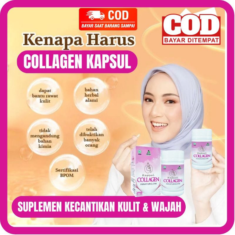 COLLAGEN KAPSUL INNATURGLOW ISI 50 - COLAGEN KAPSUL ABABIL NUTRISI KULIT SEHAT ANTI AGING COLLAGEN F