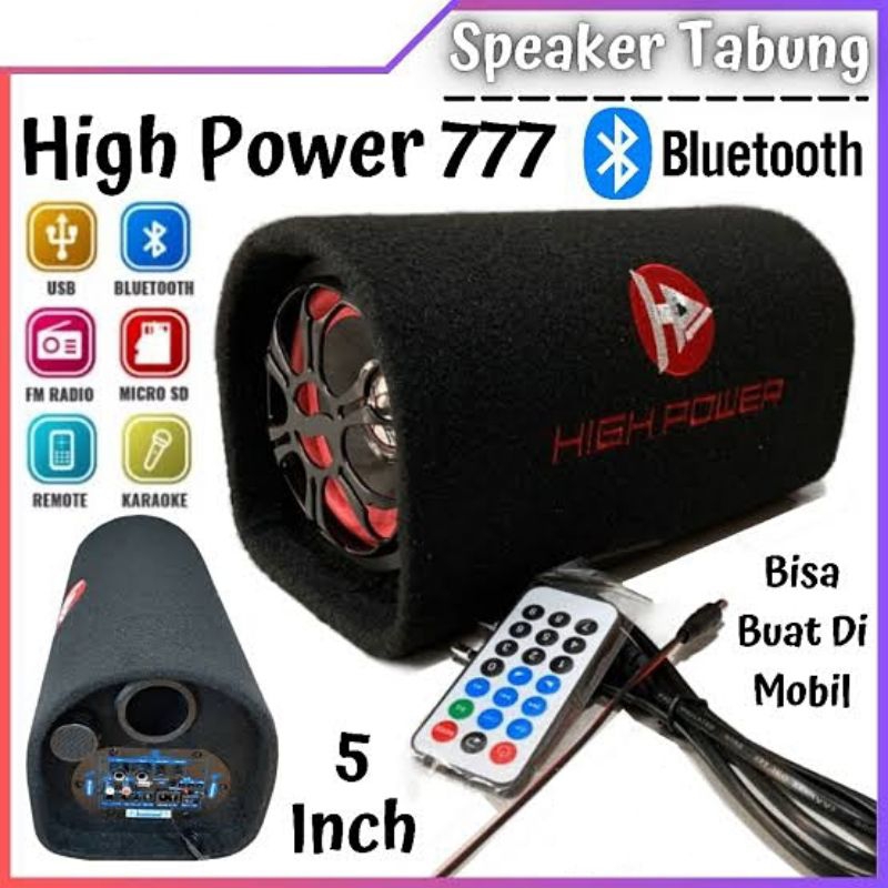Speaker bluetooth subwoofer 5 inc HIGH POWER 777