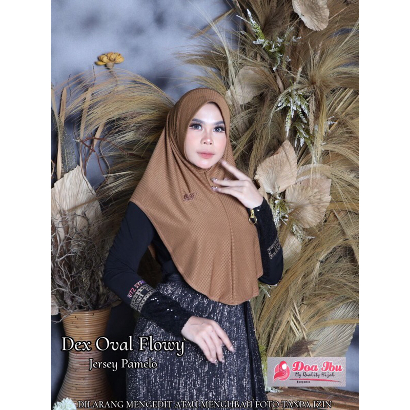 JILBAB DAILY INSTAN SOFTPET OVAL PET FLOW UKURAN STANDAR JERSEY PAMELO ORI DOA IBU BY BUNYAMIN