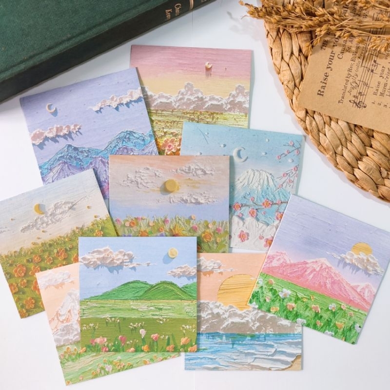 

10 LEMBAR STICKY NOTES OIL PAINTING