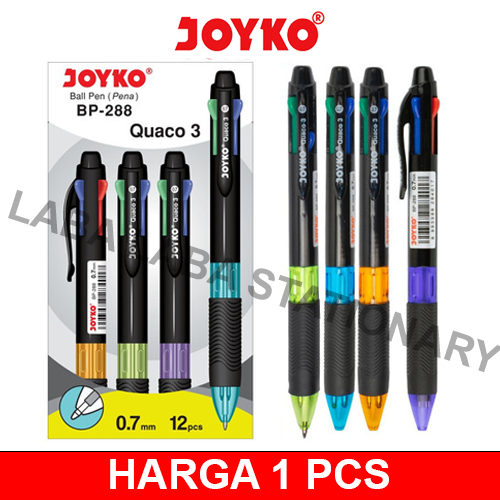 

Pen Joyko 4 Warna Quaco 3 BP 288 0.7 mm Pulpen / Pena Semi Gel