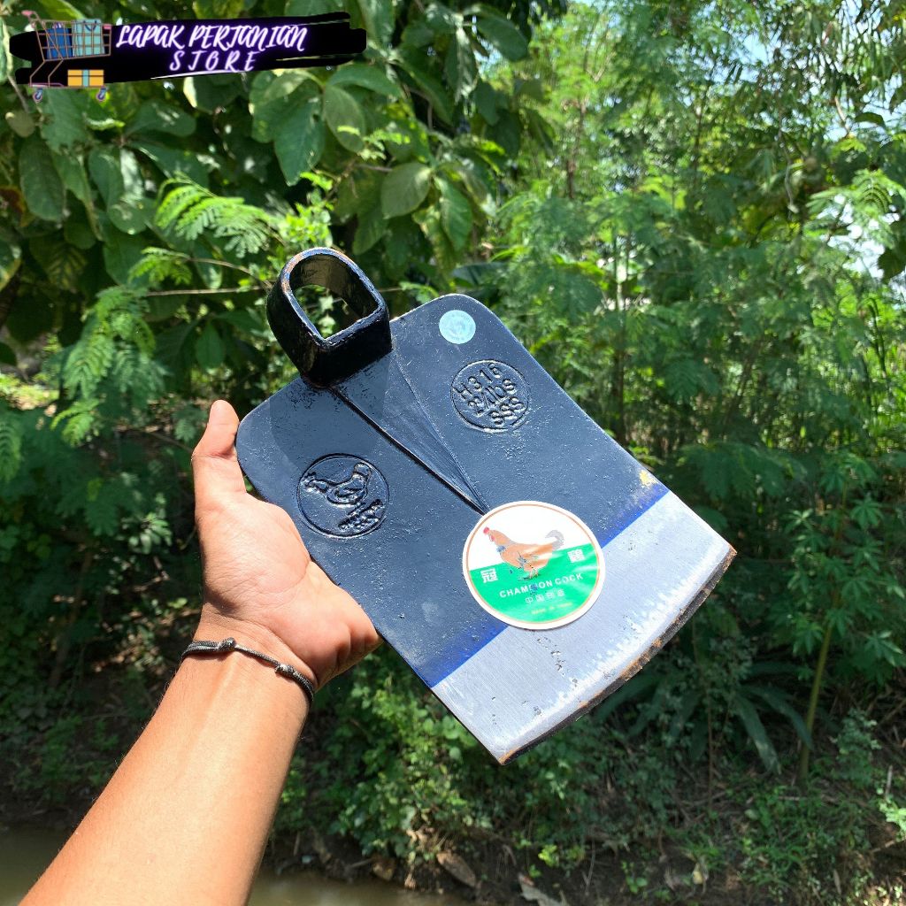Cangkul Tanah Cap Ayam Jago Asli - Cangkul Ayam Original Anti Gompal - Cangkul Pacul Anti Lengket - 