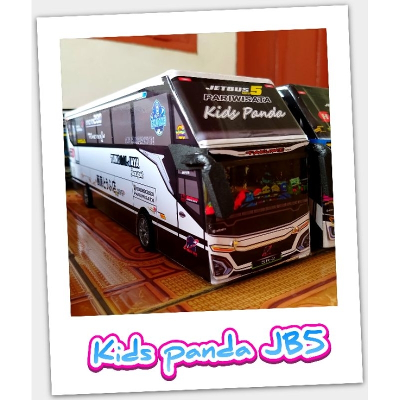miniatur bus kids panda JB5 basuri telolet kelap kelip