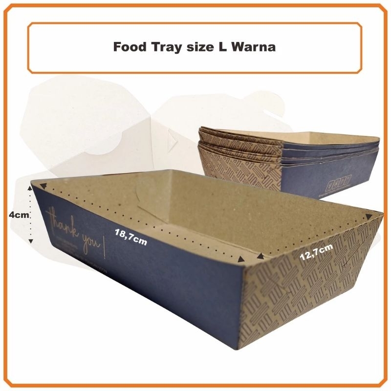 

Paper Tray Dine In Laminasi Size L Berwarna / Paper Food Tray Size L / Nasi Goreng Ayam Crispy Kentang Goreng