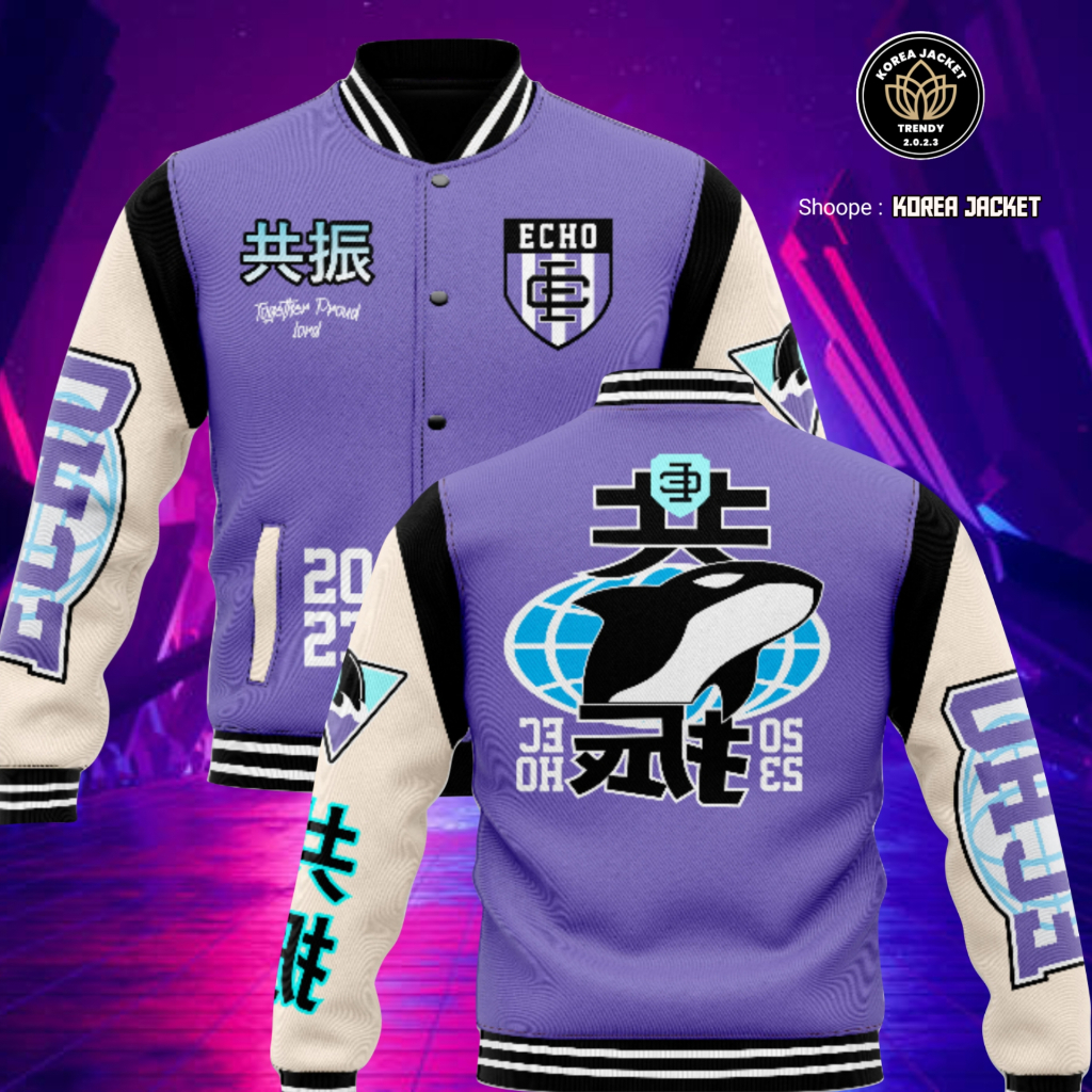 Varsity Jaket Gaming Echo sport Champion 2023 Jaket Echo PH M4 Terbaru Big Size XXXL XXL 3XL XXXXL X
