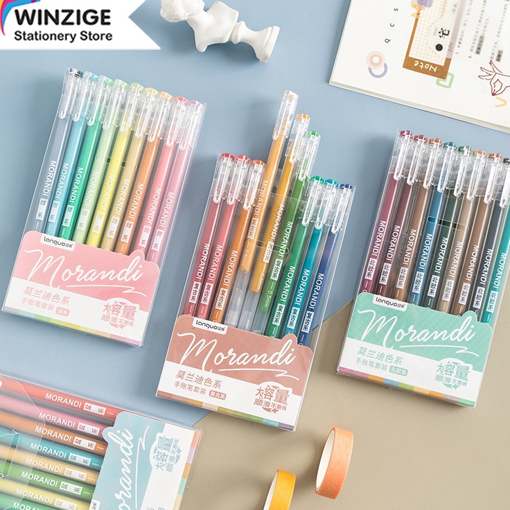 

STOK SIAP COD Winzige 9pcs Pulpen gel set 5mm pulpen warna warni aesthetic morandi pastel retro color Journal Marker Pen Alat Tulis