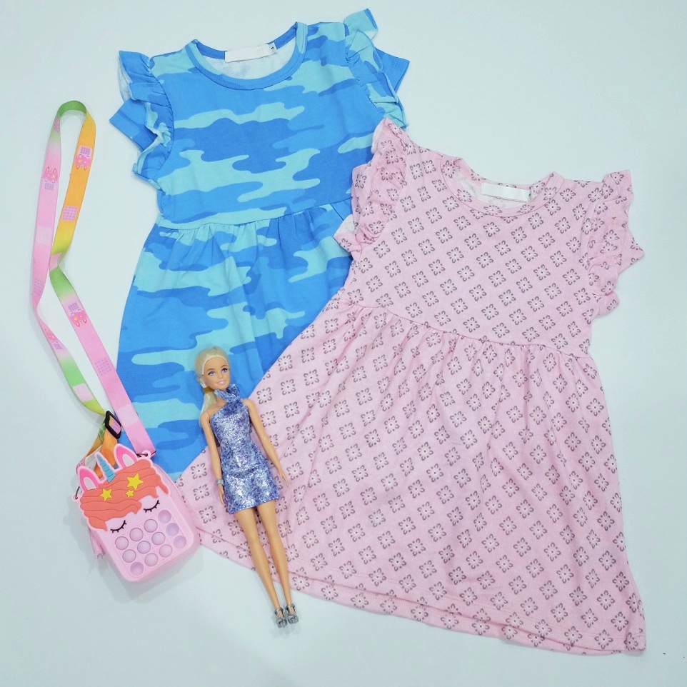 JM38 Dress Anak Perempuan Batik Abstract Fullprint Edition Cute 4 Tahun - 8 Tahun