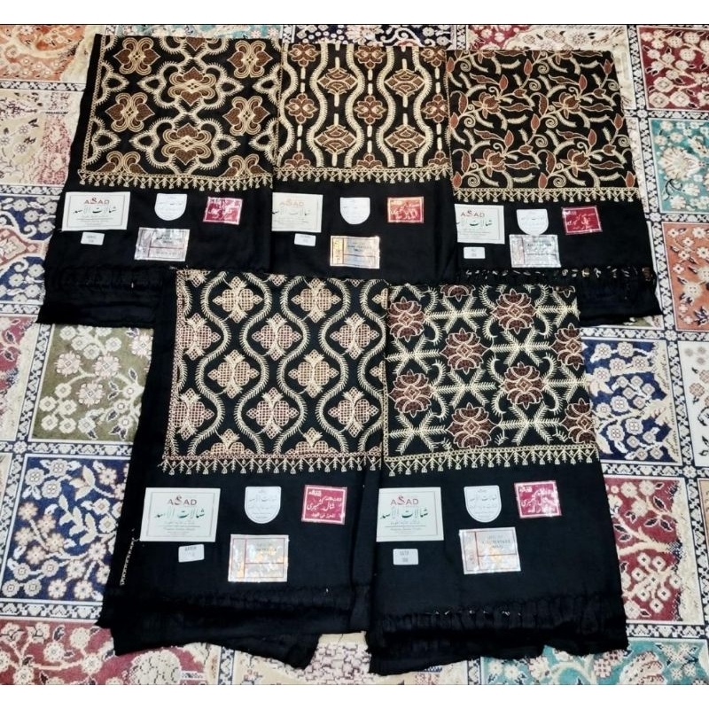 SORBAN KASHMIRI WARNA HITAM ASLI INDIA IMPORT HABIB BAHAR