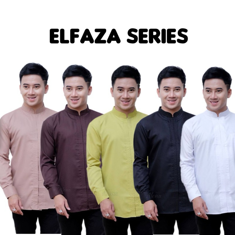 BAJU KOKO MOTIF ELFAZA | KOKO TERBARU FASHION MUSLIM LENGAN PANJANG | SERAGAM JUMBO XXL | KOKO HADRO