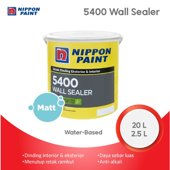CAT DASAR TEMBOK GALON 2.5LITR EXTERIOR INTERIOR 5400 WALL SEALER NIPPON PAINT & ENVI ALKALI Produk 