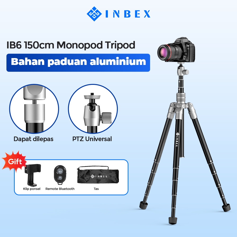 INBEX IB6 Kamera tripod Fluid Head Monopod Traveling Ball Head Aluminum Alloy Horizontal Rotation Ca