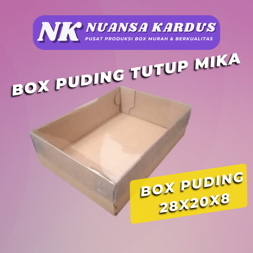 Box Full Tutup Mika 28x20x8 cm / DIE CUT/ Box Puding Box Cake (10pcs)