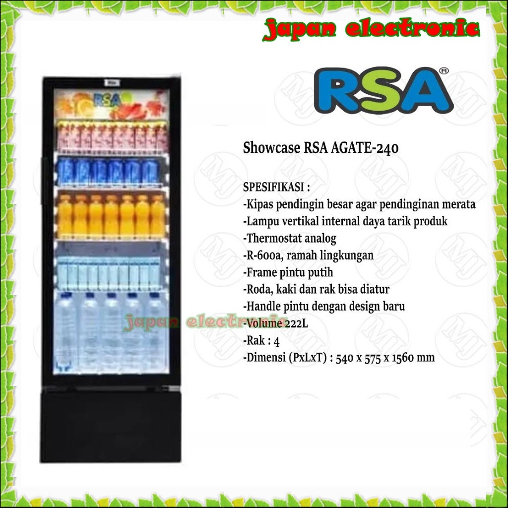 SHOWCASE RSA MURAH RSA AGATE-240 Showcase Cooler GARANSI MURAH PROMO
