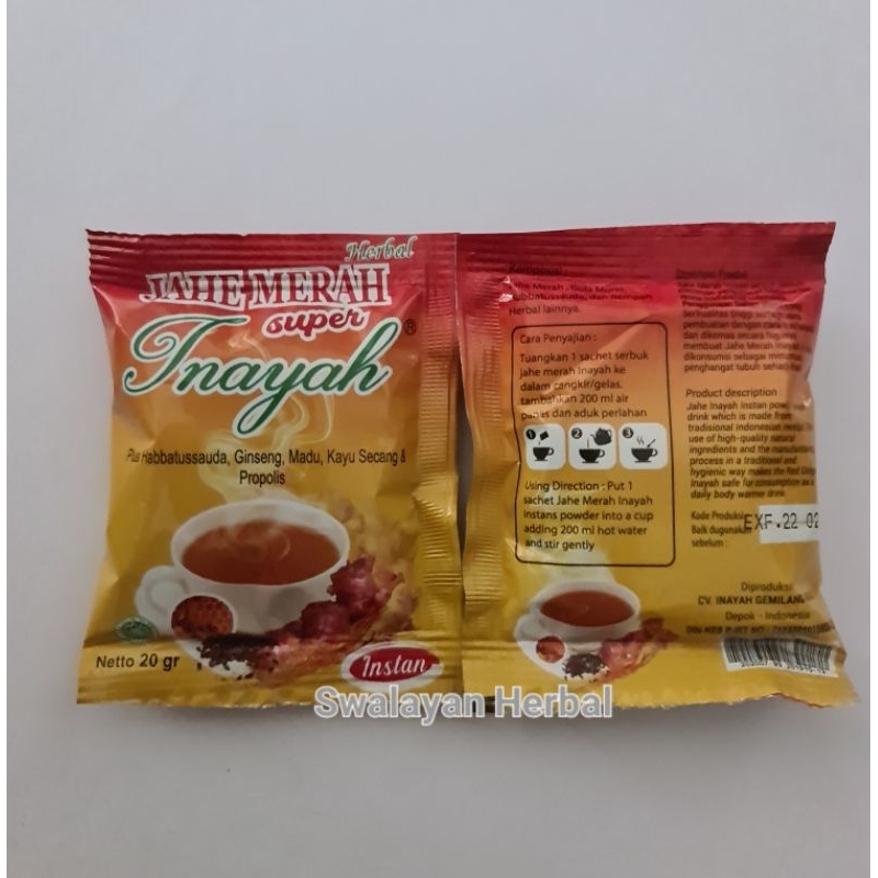 

JAHE MERAH SUPER INAYAH 100% ORIGINAL HARGA 1SACHET