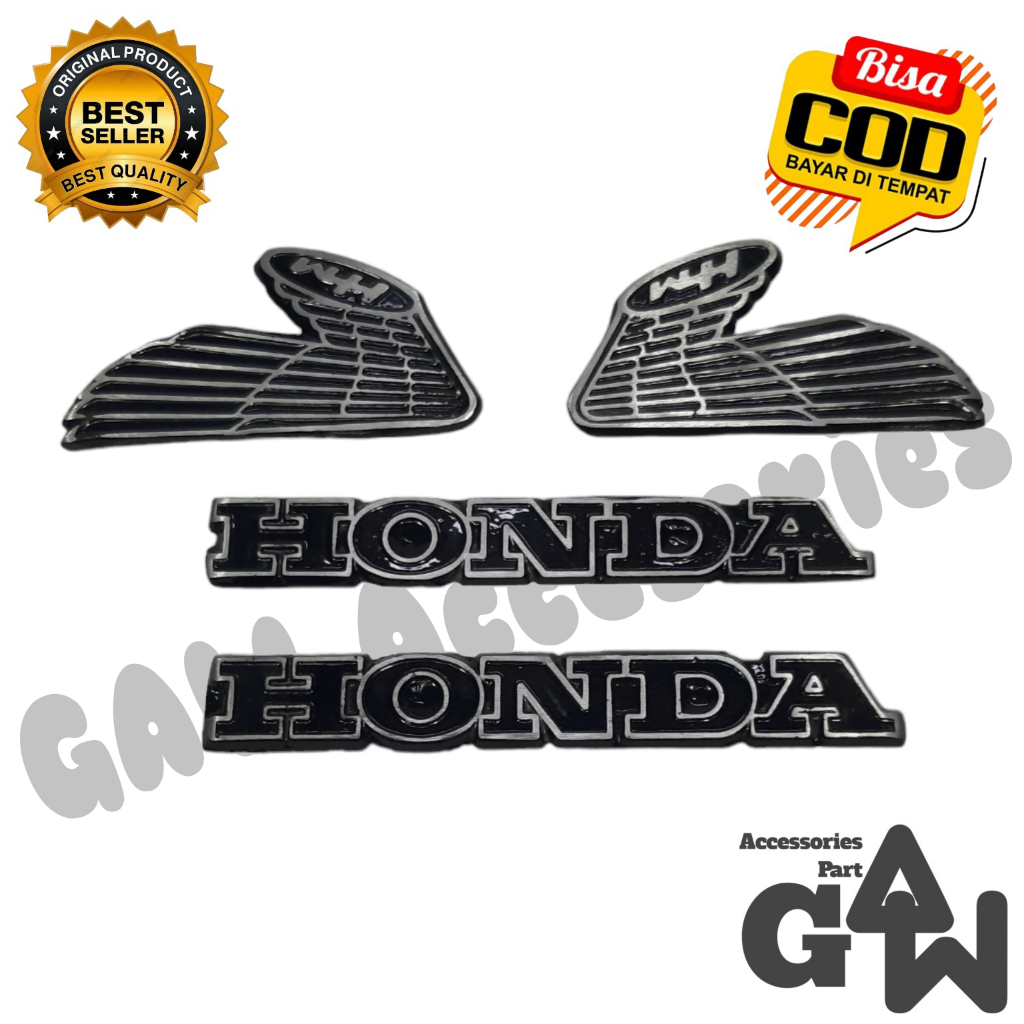 Emlem Tangki Tengki Cb Glatik 100 125 Set Kanan Kiri Warna Hitam