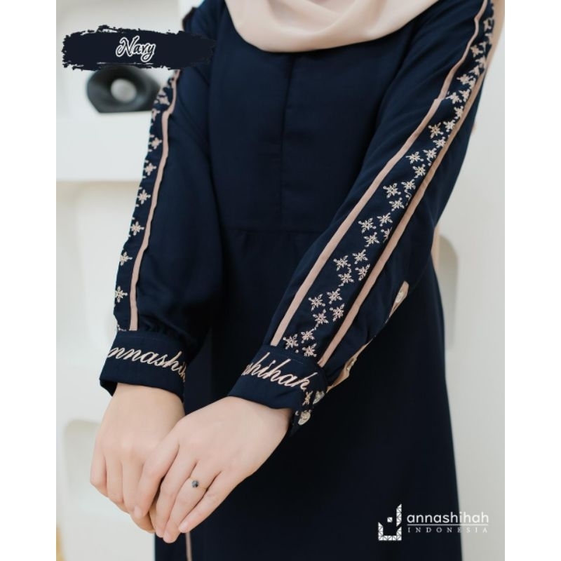 LESSY DRESS ANNASIHAH/DRESS BORDIR/GAMIS BORDIR TERBARU/ABAYA BORDIR/GAMIS ANNASIHAH
