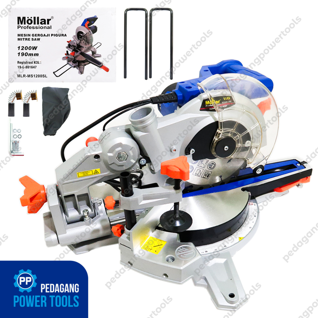 MOLLAR MS1200S MITER SAW SLIDING MESIN POTONG ALUMINIUM GERGAJI KAYU