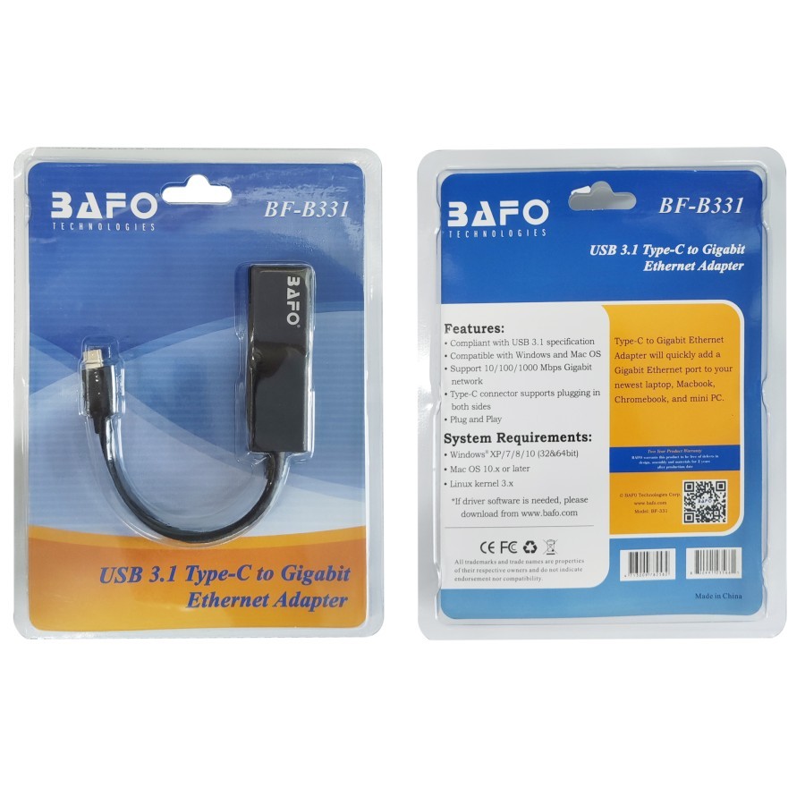 USB 3.1 TYPE C TO GIGABIT LAN BAFO BF-B331