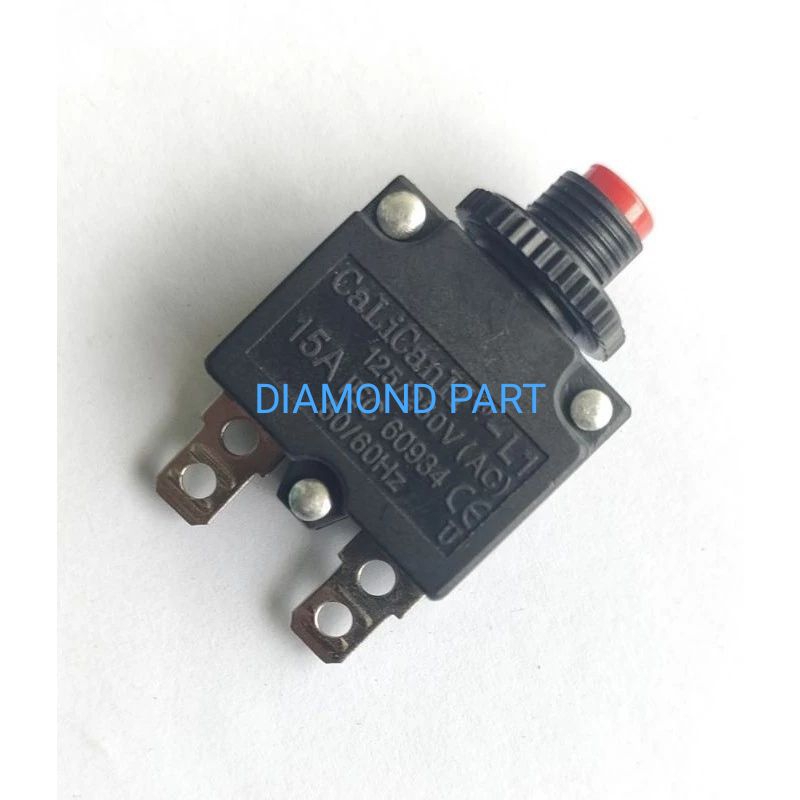 Overload Protector (15 Ampere) Circuit Breaker Stop Button 15 Ampere