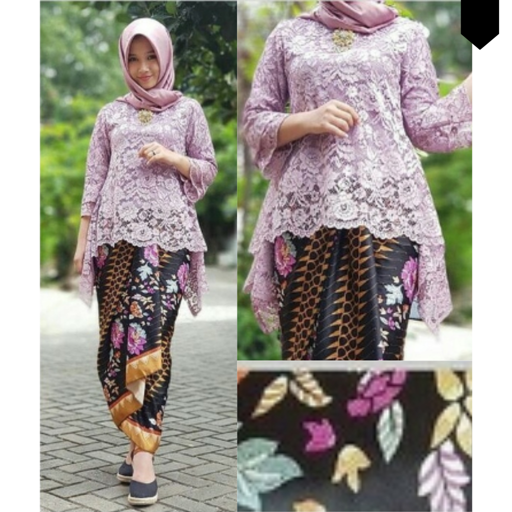 PROMO KEBAYA WANITA KEKINIAN/ATASAN KEBAYA BROKAT MODERN PESTA WARNA MAROON / KEBAYA RINJANI BRUKAT 