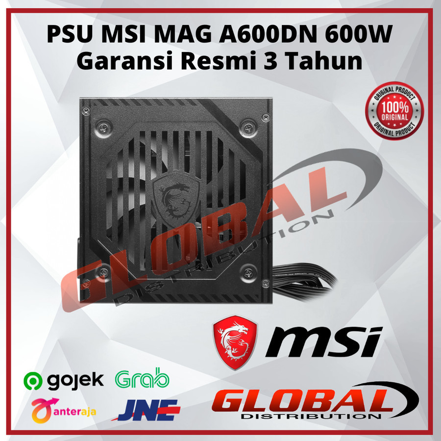 PSU MSI A600DN - 600Watt 80+ Flat Cable - PSU MSI 600Watt 80+ A600DN