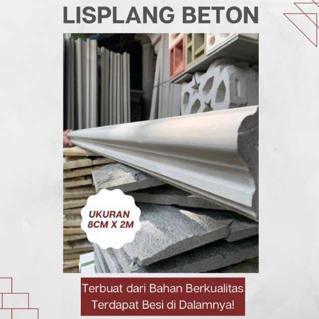 Lisplang beton 8 cm x 2 m | lisplang minimalis, lisplang, lisplang cor beton, lisplang tempel, lis profil, lis profil cor beton, lis, lis beton, lisplang klasik, lis plang, Lis Plang, Lisplang, lisplang grc, Lis profil grc, lisplang grc