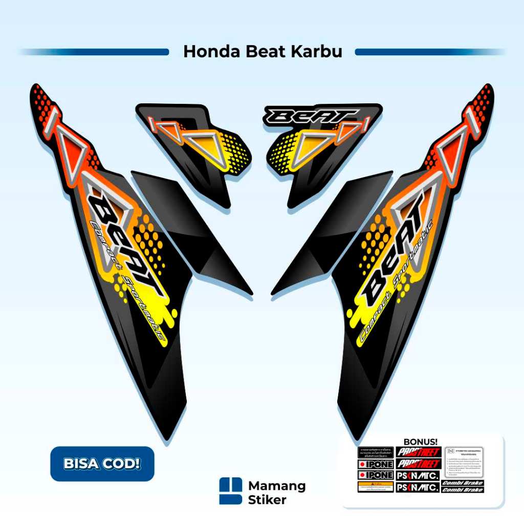 Striping Beat Karbu 110 Variasi (12) 2008 2009 2010 2011 2012 Vietnam Carbu Style Icon Thailand Api 