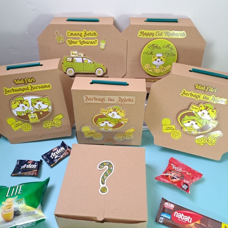 [Include Makanan+Amplop Lebaran] Parcel Hampers Kotak Box Koper Tas Lebaran Idul Fitri Lucu Aestheti
