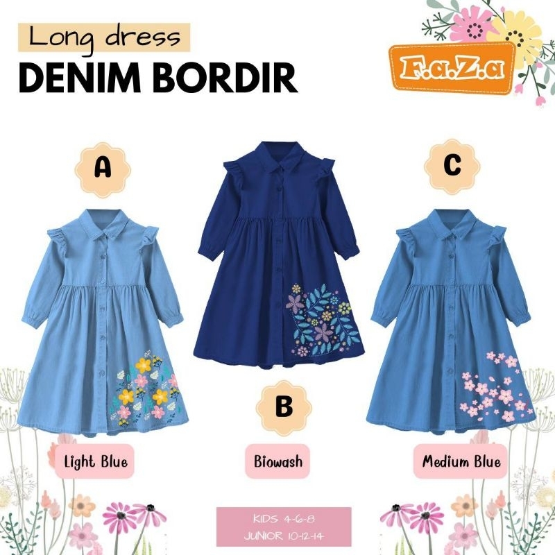 Long Dress (Gamis) Denim Faza (Ready)