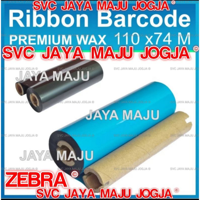 [ ZEBRA ]  110 MM  X  74 M   PREMIUM WAX - FACE OUT  ||  CORE ½" - DOUBLE CORE COAK  ||  RIBBON BARC