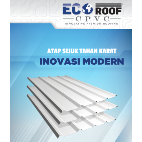 atap upvc ecoroof profil CPVC single layer solid 765cm