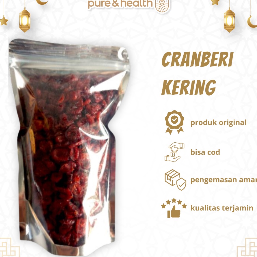 

Unggul Dried Cranberry Unsweeted 25 gr Buah Cranberry Natural Super Food