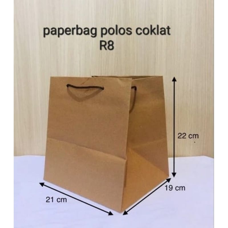 

paper bag polos coklat R8